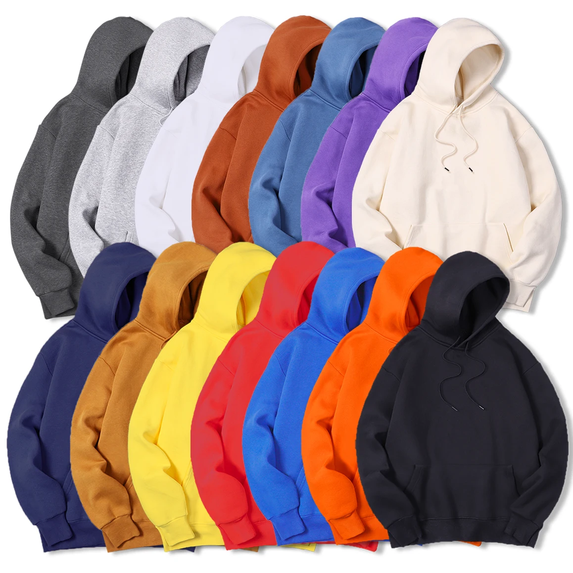 Streetwear Brand Jersey - Herren Einfarbiger Kapuzenpullover Warme Wolle Modische