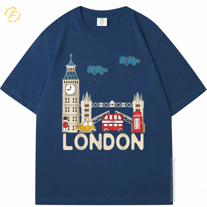 Streetwear Brands London - Rainy London T-Shirt, süßes Souvenir, übergroßes