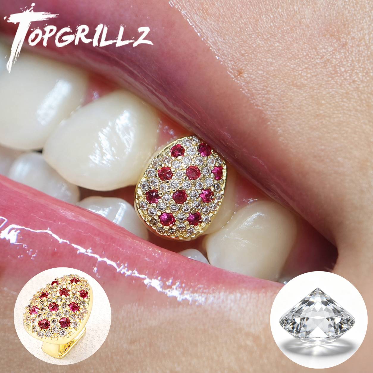 Streetwear Brand Hats - TOPGRILLZ Gemischte Rosa & Klare CZ