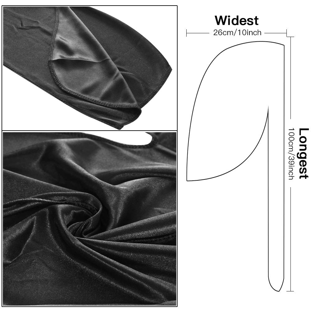 Schwarzer Satin-Durag mit lang – Streetwear Brand Hats Bewertung und Preis